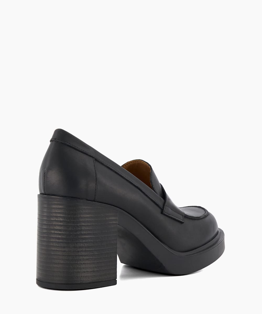 Black leather loafers on sale women
