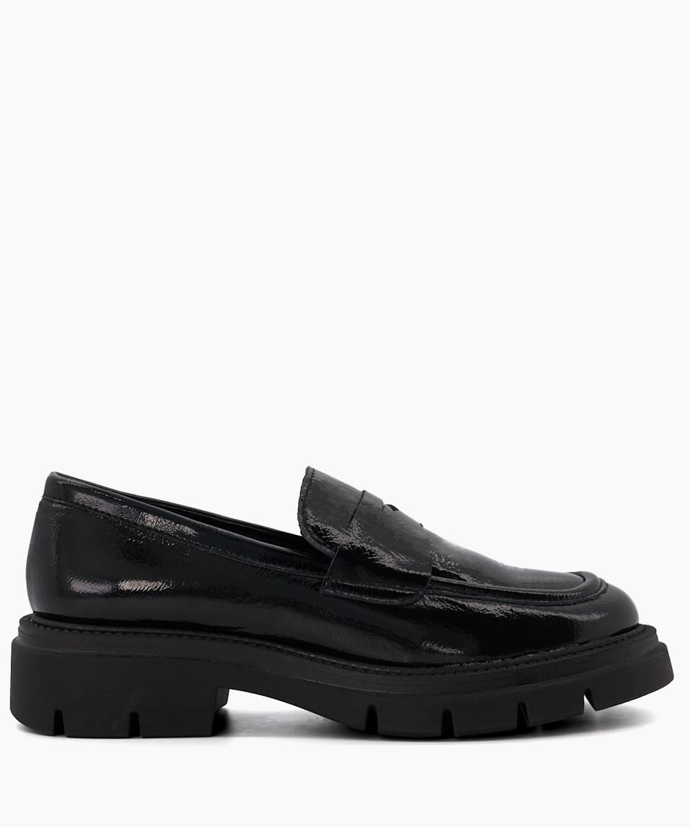 Dune black loafers women's sales