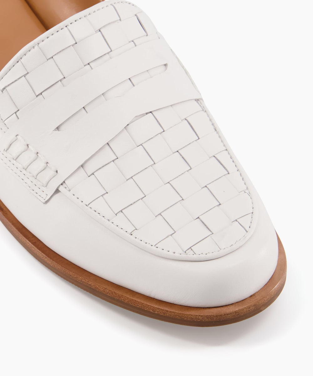 White woven loafers discount