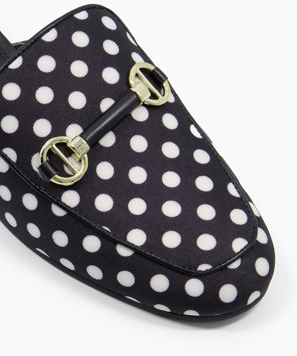 Gradies Black White Polka Dot Backless Loafers Dune London