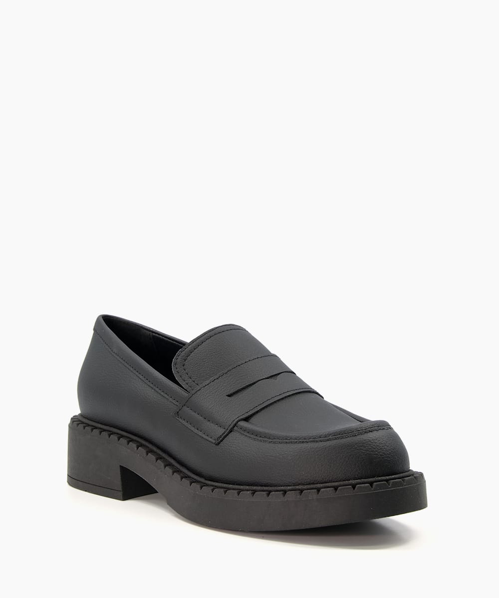 Dune black loafers women's discount