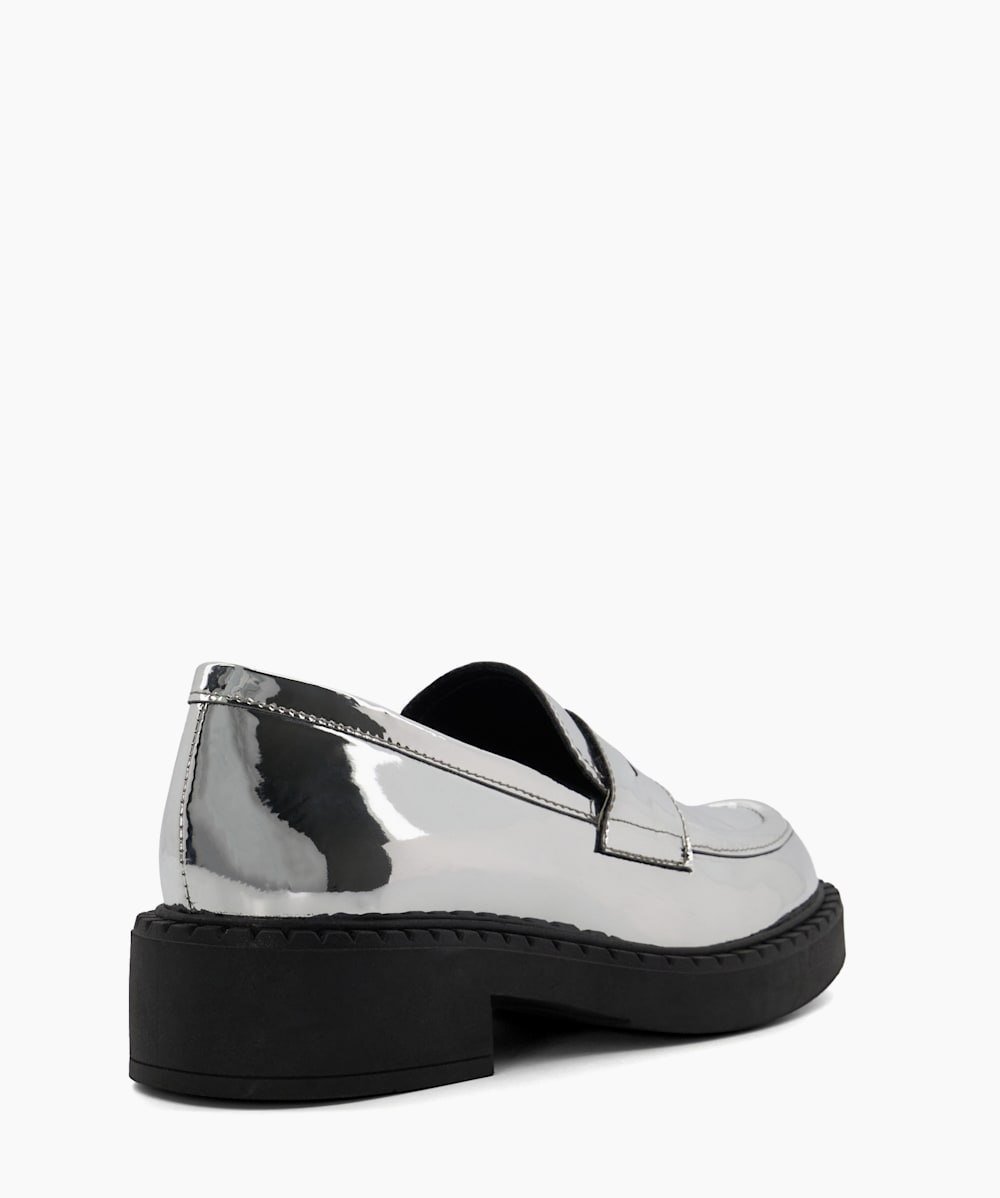 Dune silver clearance loafers