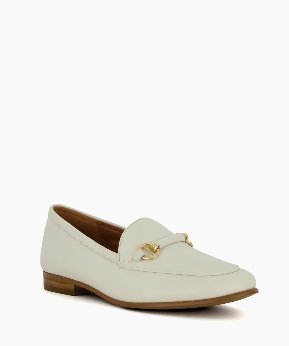 Dune white loafers discount