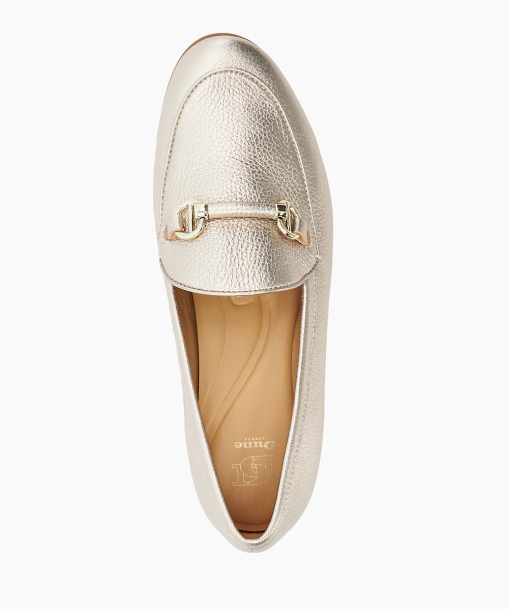 Dune gold loafers hot sale