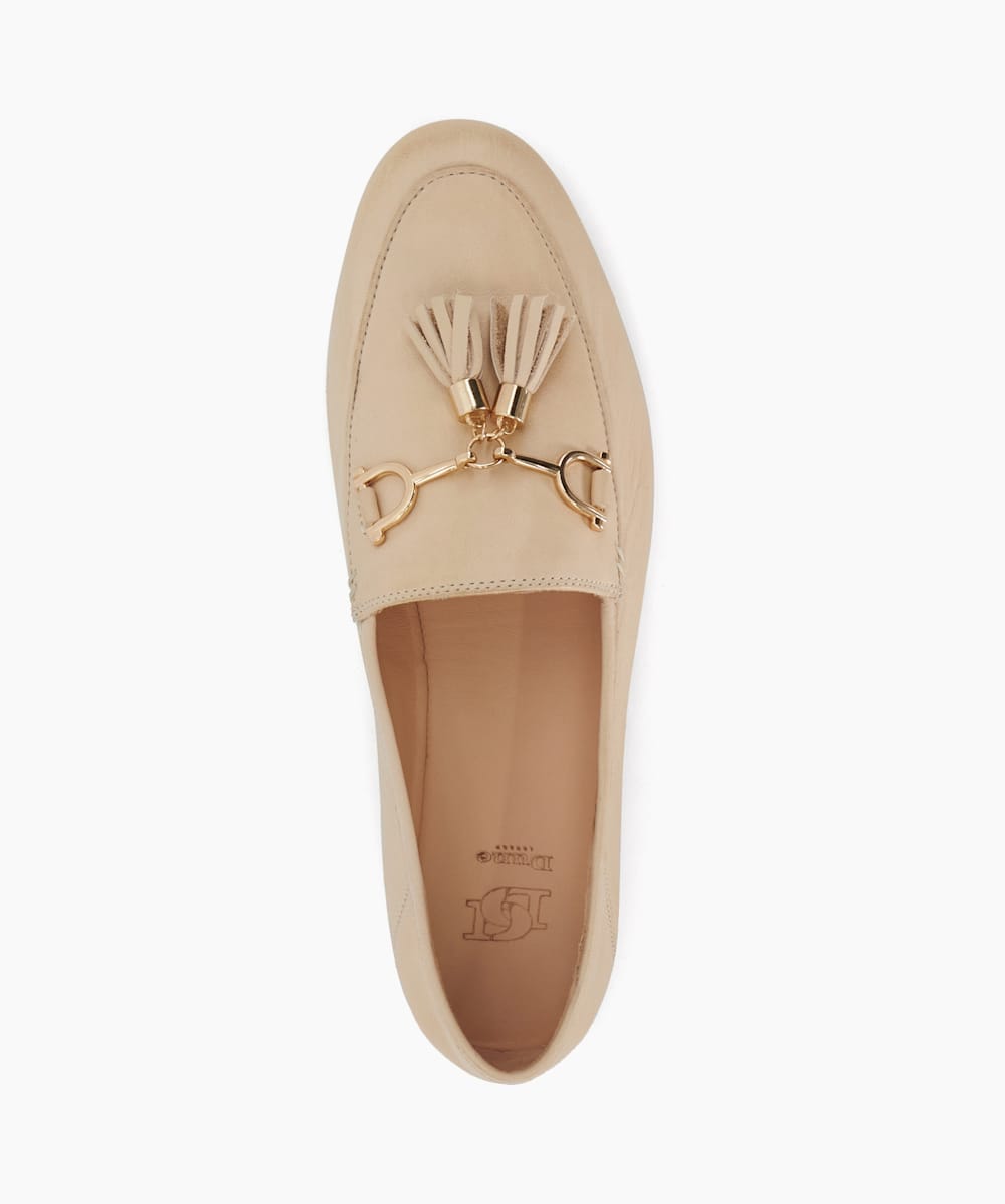 Graysons Ecru Tassel Trimmed Loafers Dune London