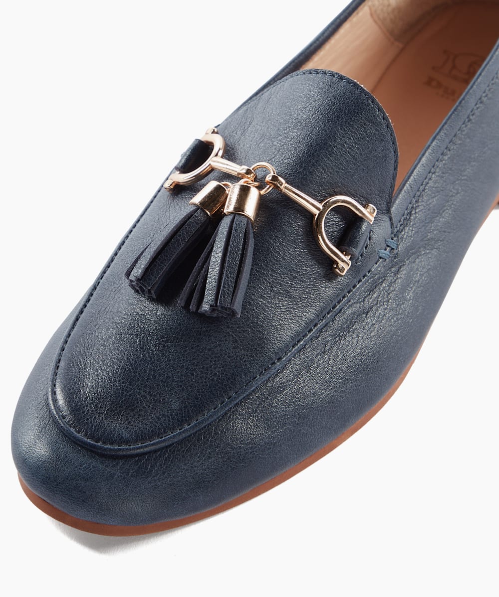 Dune blue loafers hotsell
