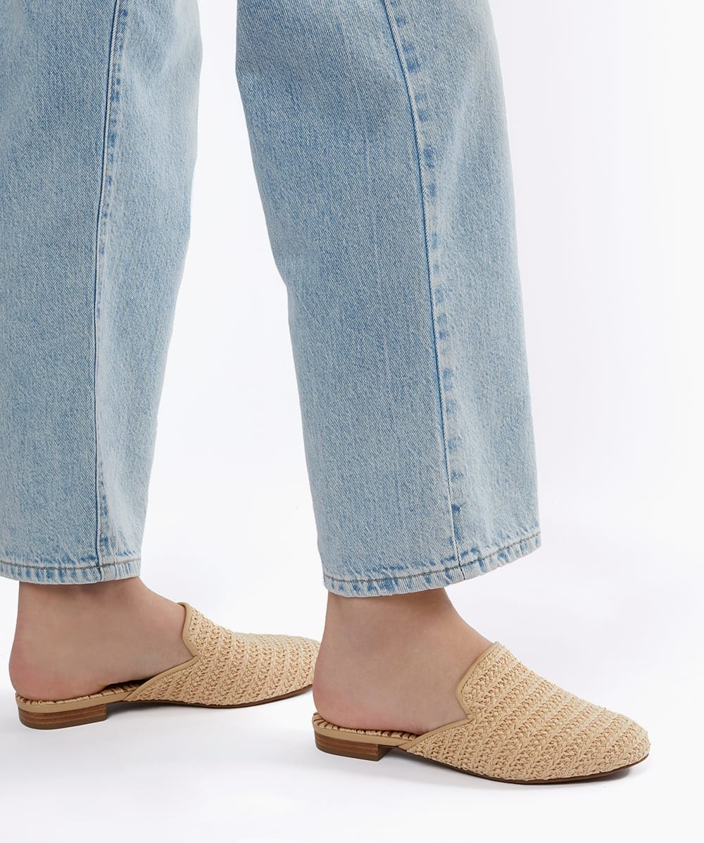 Woven flat mules cheap