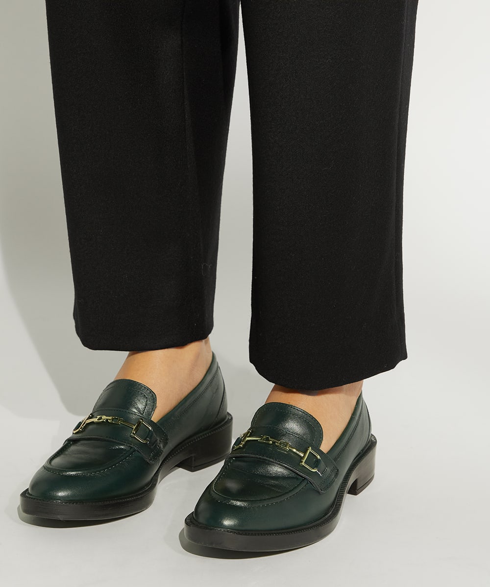 Dark green loafers womens clearance
