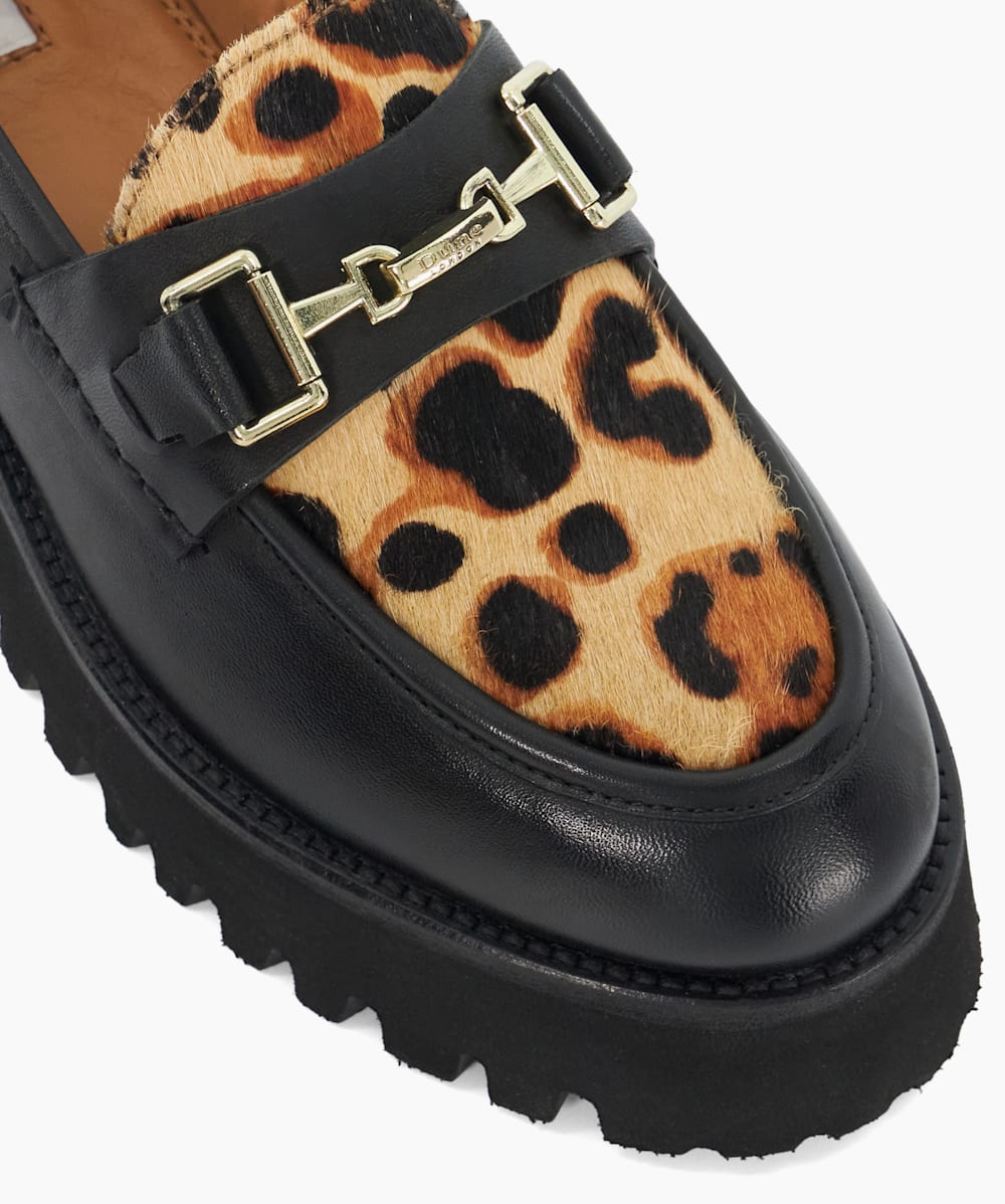 Dune leopard loafers sale