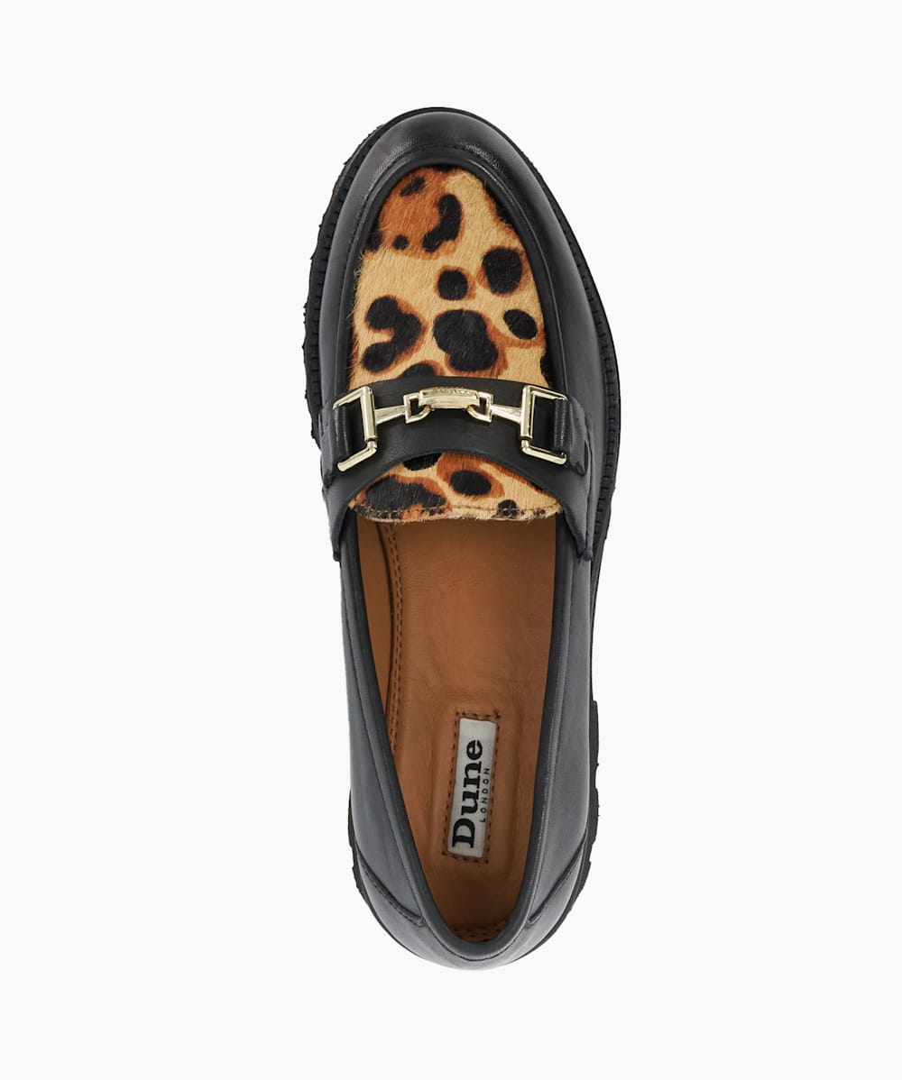 Dune leopard loafers store