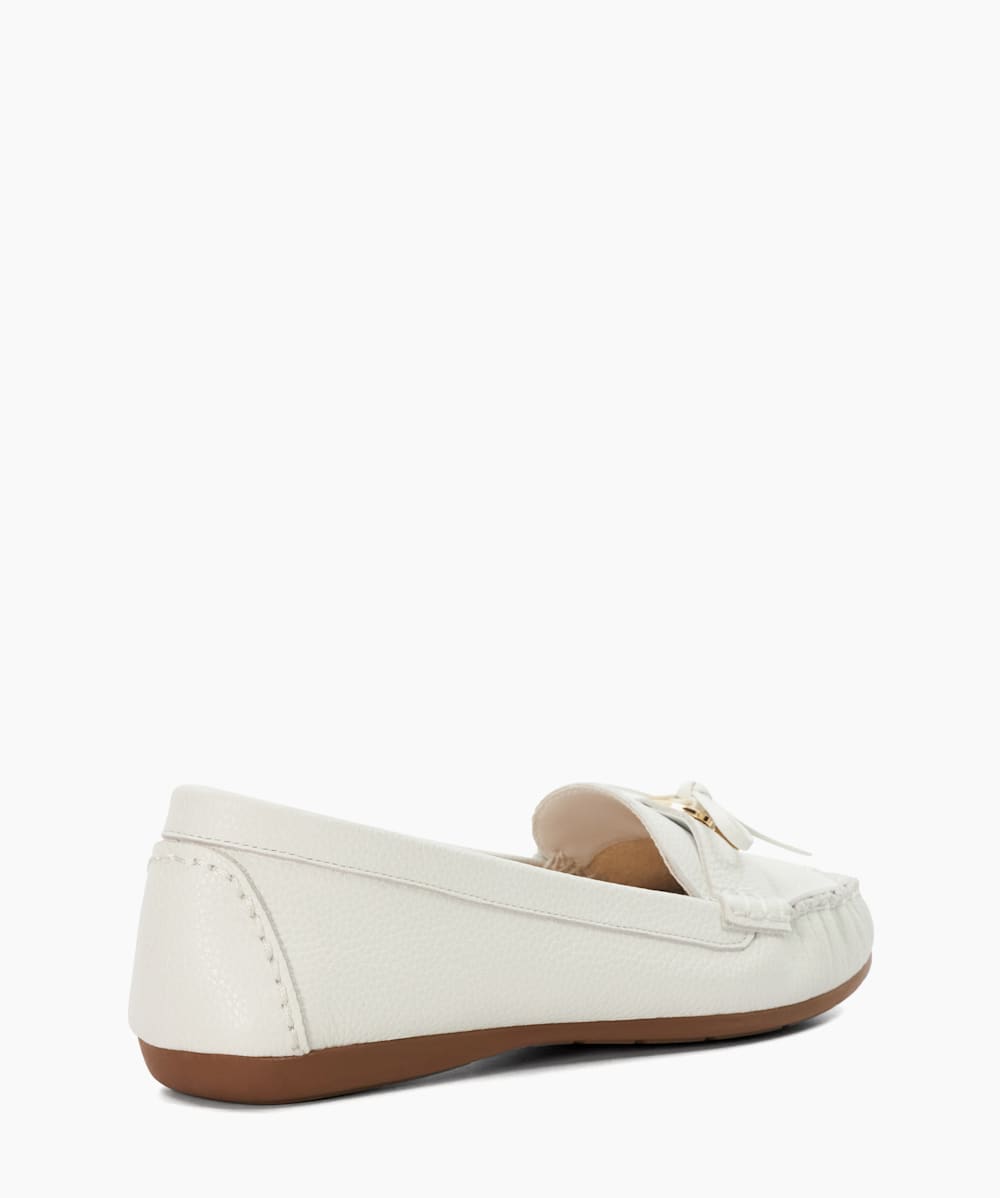 White leather moccasins discount