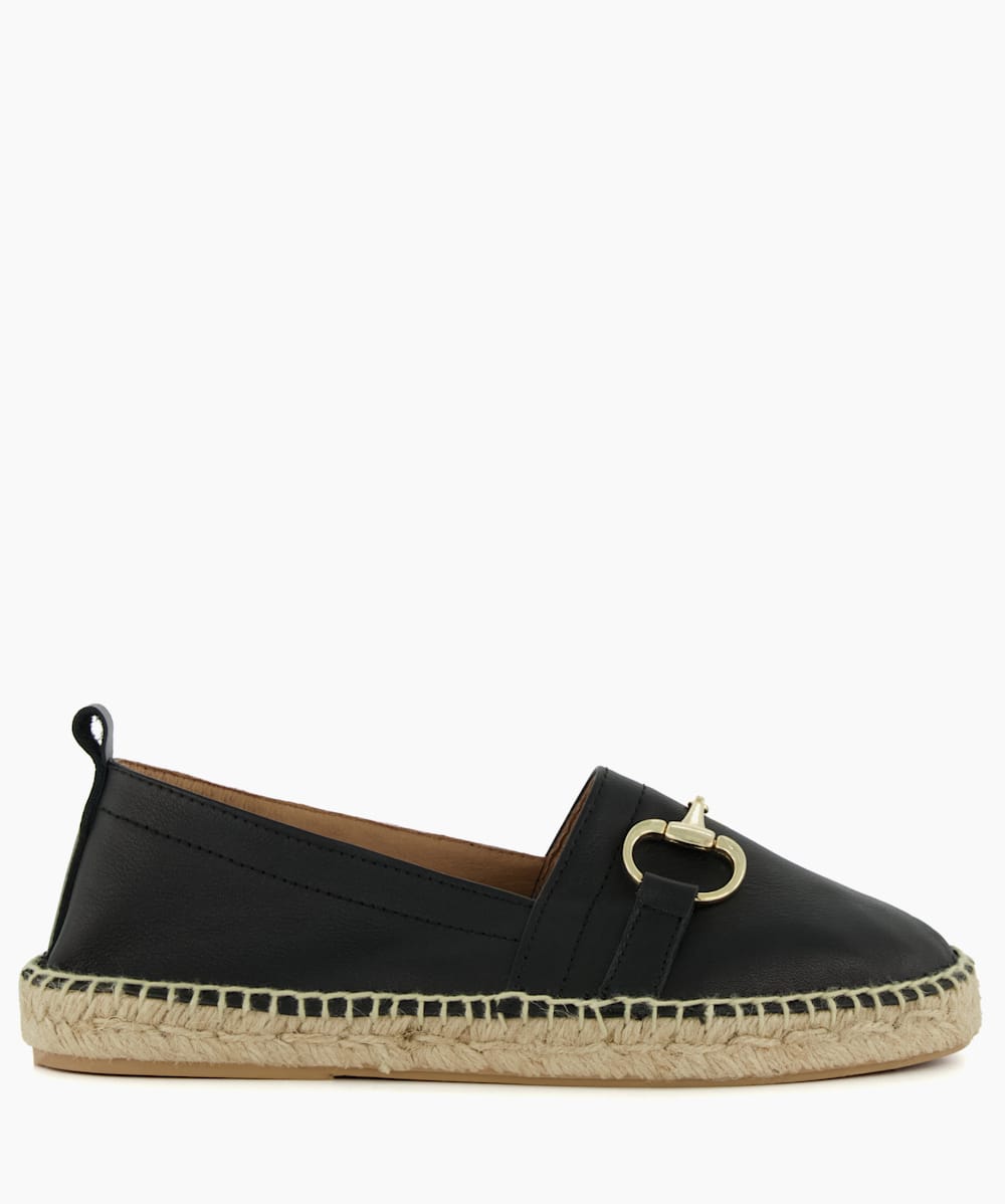 Guavas Black Snaffle Trim Flat Espadrilles Dune London