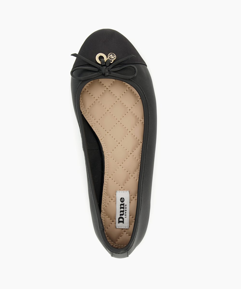 Hallo Black Charm Detail Ballet Shoes Dune London