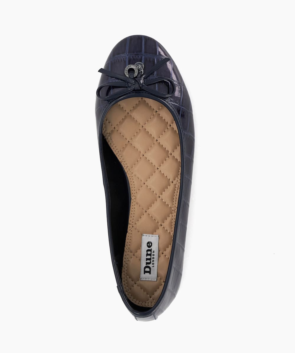Hallo Navy Charm Detail Ballet Shoes Dune London