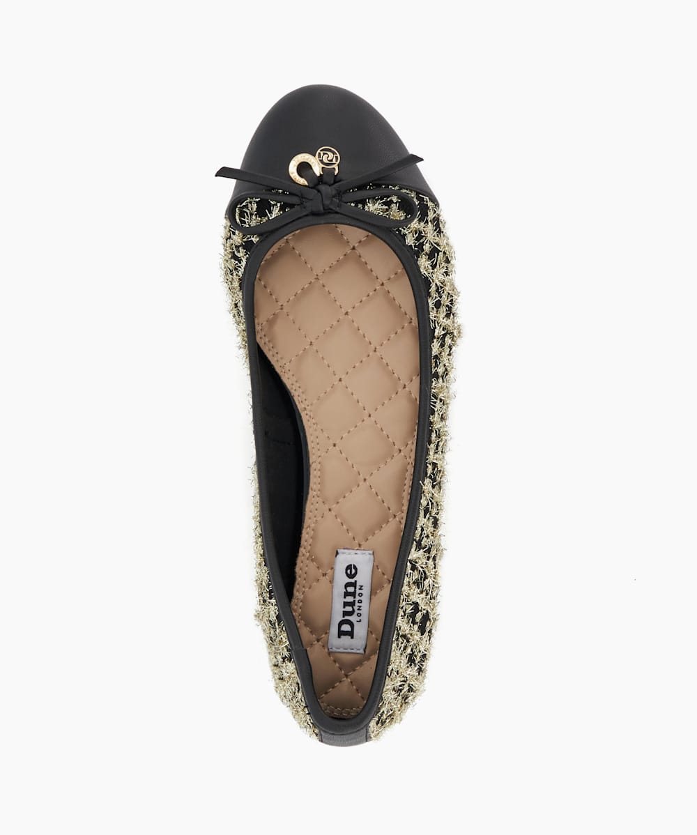 Dune gold flat sales shoes