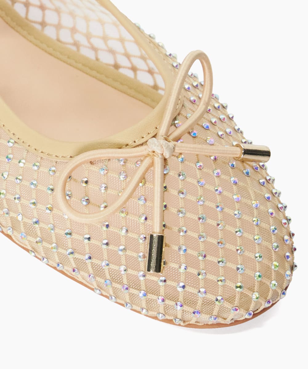 Happening Clear Embellished Ballet Pumps Dune London