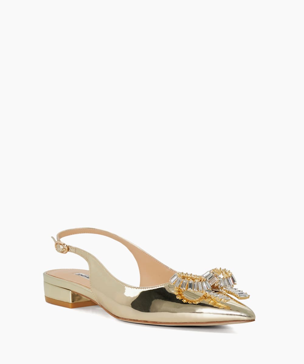 Metallic slingback flats best sale