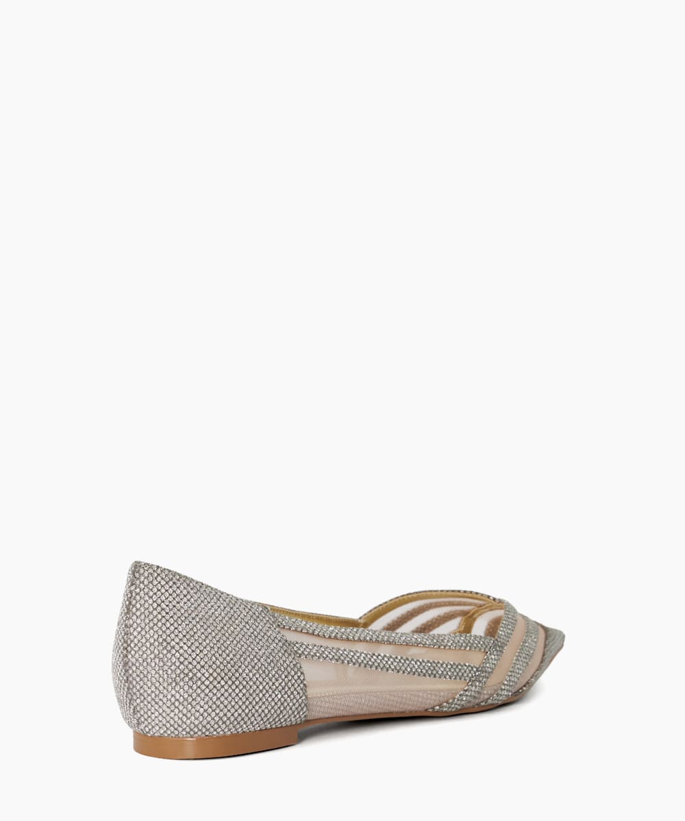 Harlenes Pewter Lurex Mesh Mix Pumps Dune London