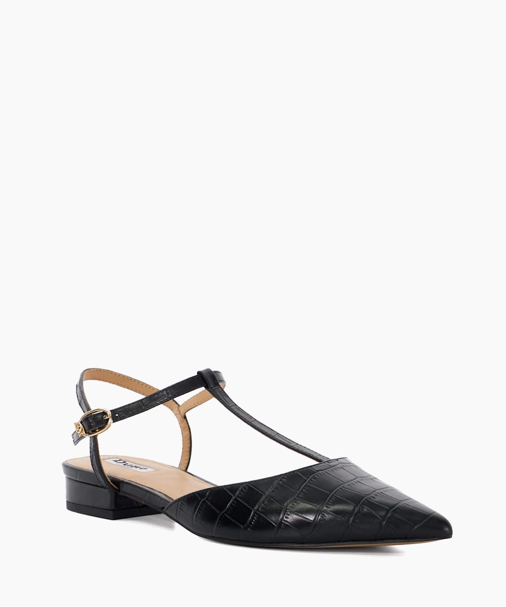 Black t bar flats online