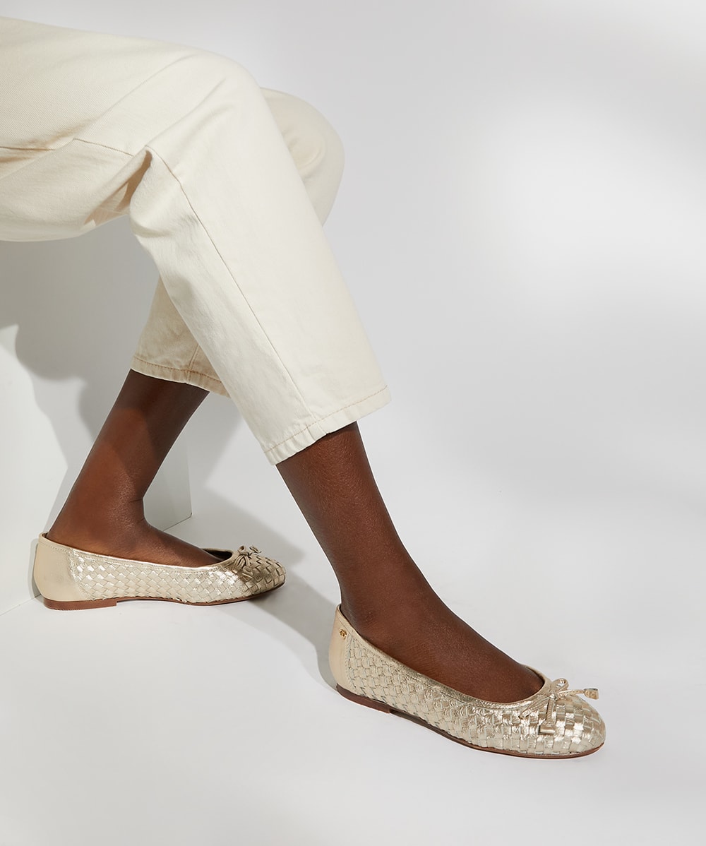 Ballerina gold shoes discount
