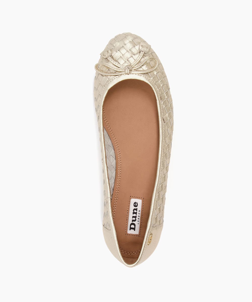 Dune gold hotsell flat shoes