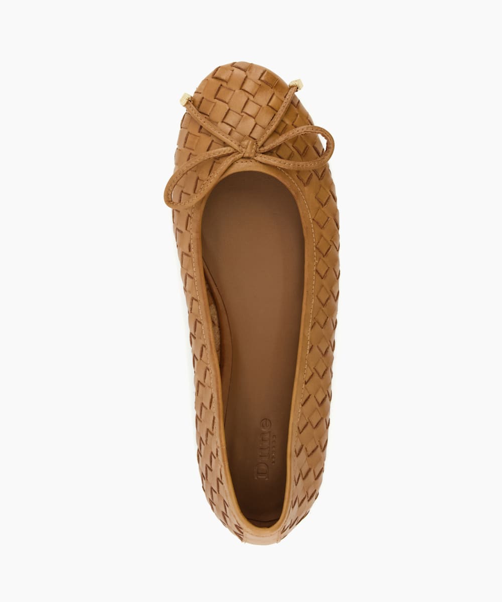 Hartlyns Tan Woven Ballet Pumps Dune London