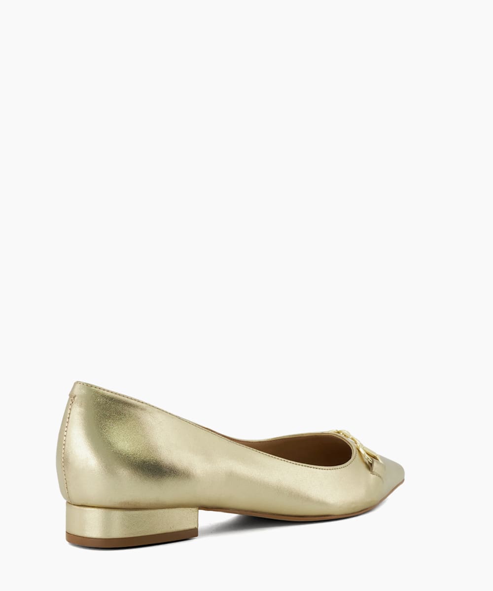 Dune gold flat shoes new arrivals