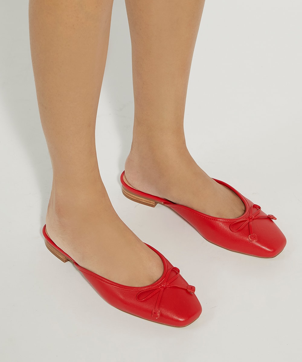 Red mule flats shop