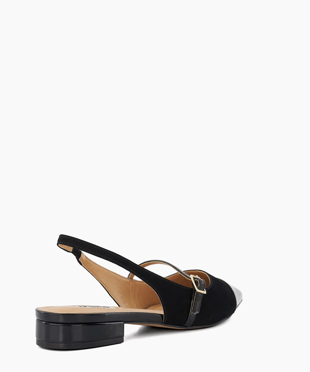 Flat black hot sale sling back shoes