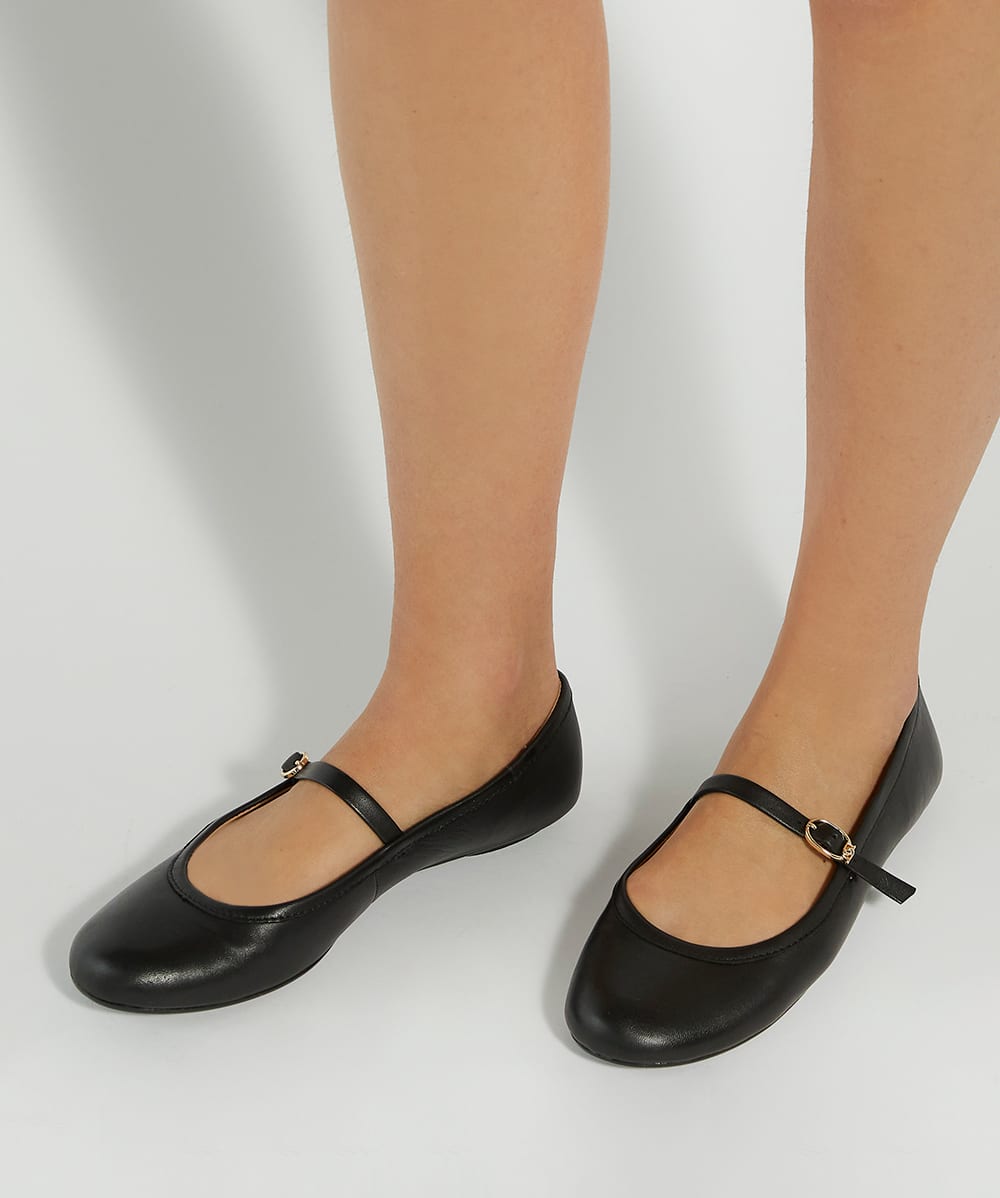 Womens black mary jane flats top