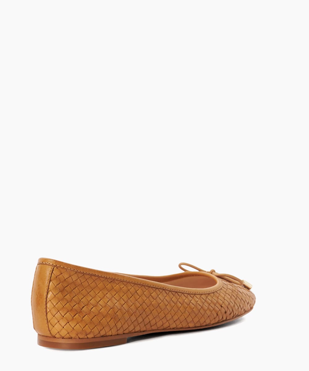 Heights Tan Woven Ballet Flats Dune London