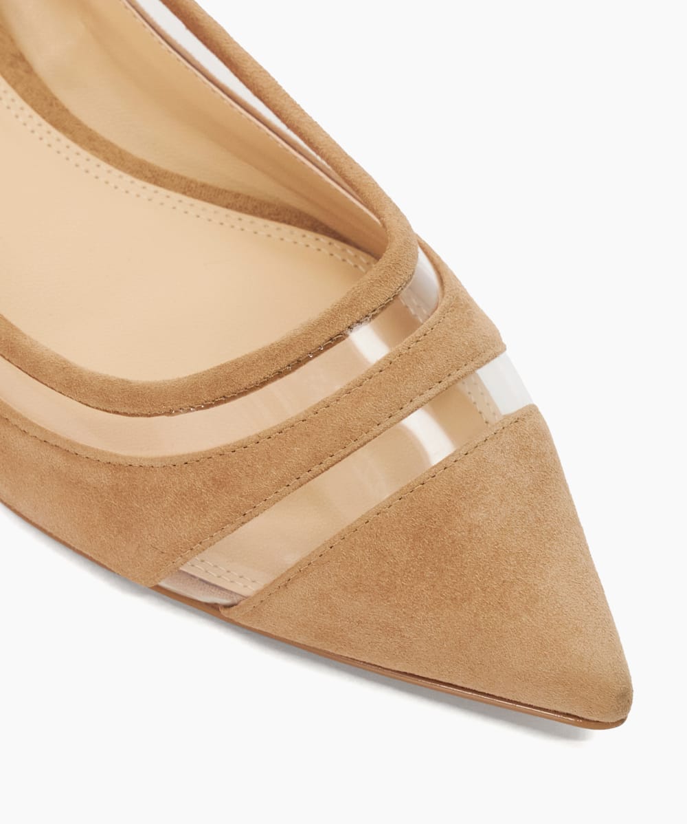 Camel pointed toe flats shop