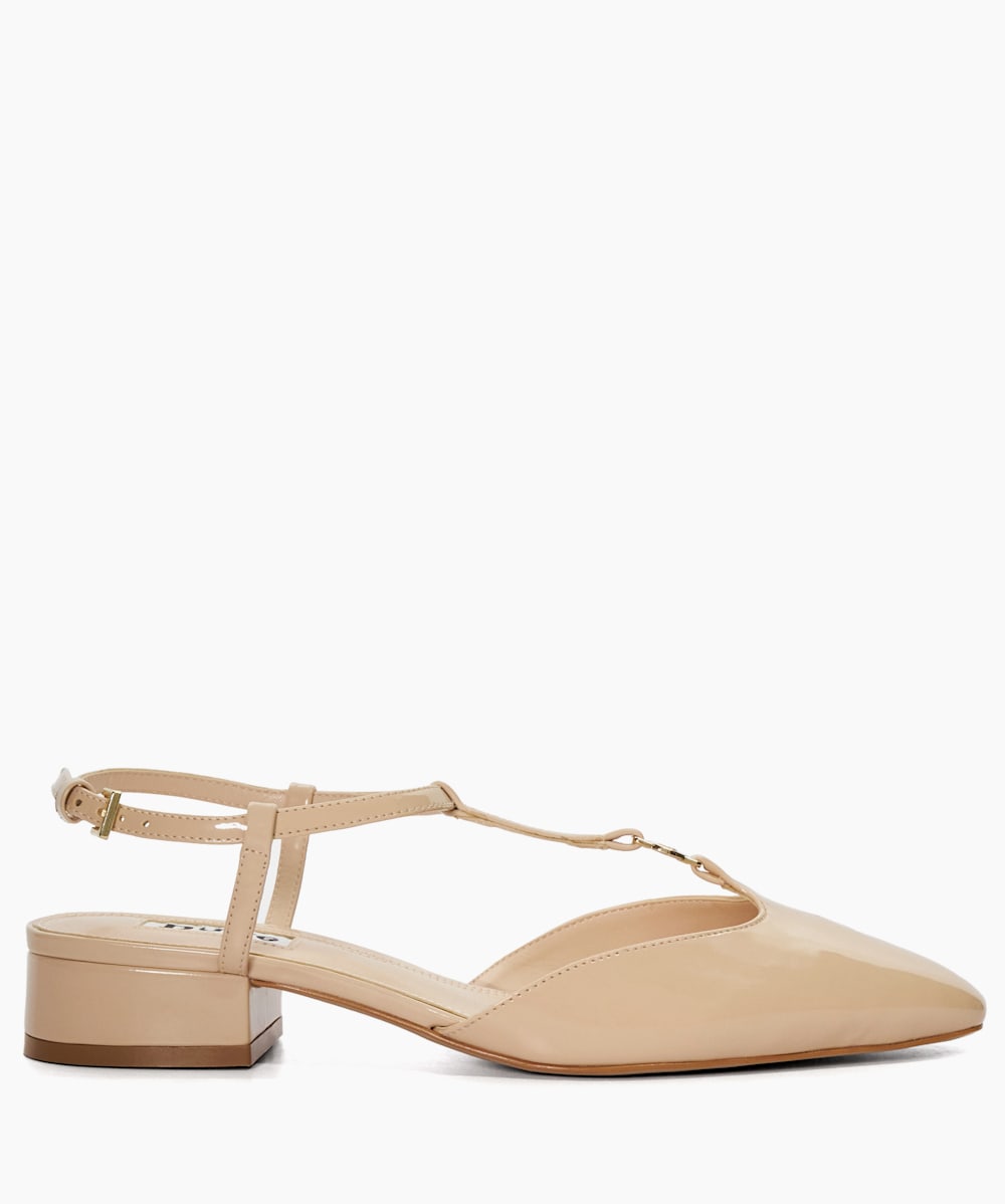 Heya Blush Patent T Bar Open Courts Dune London