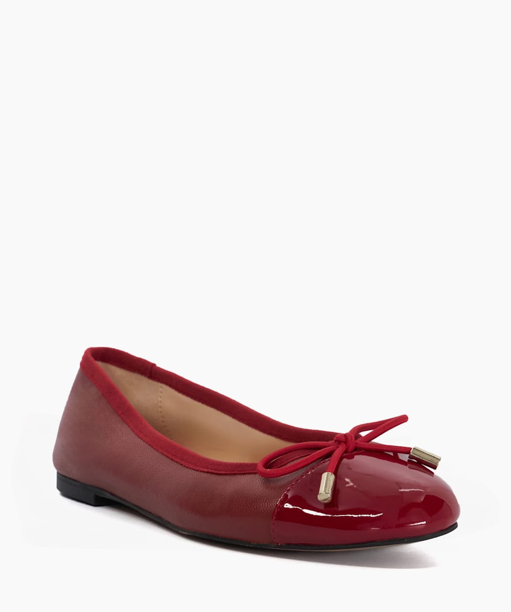 Highest Dark Red Toe Cap Ballet Pump Dune London