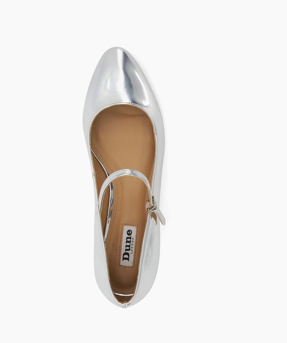 Ladies silver mary jane shoes online