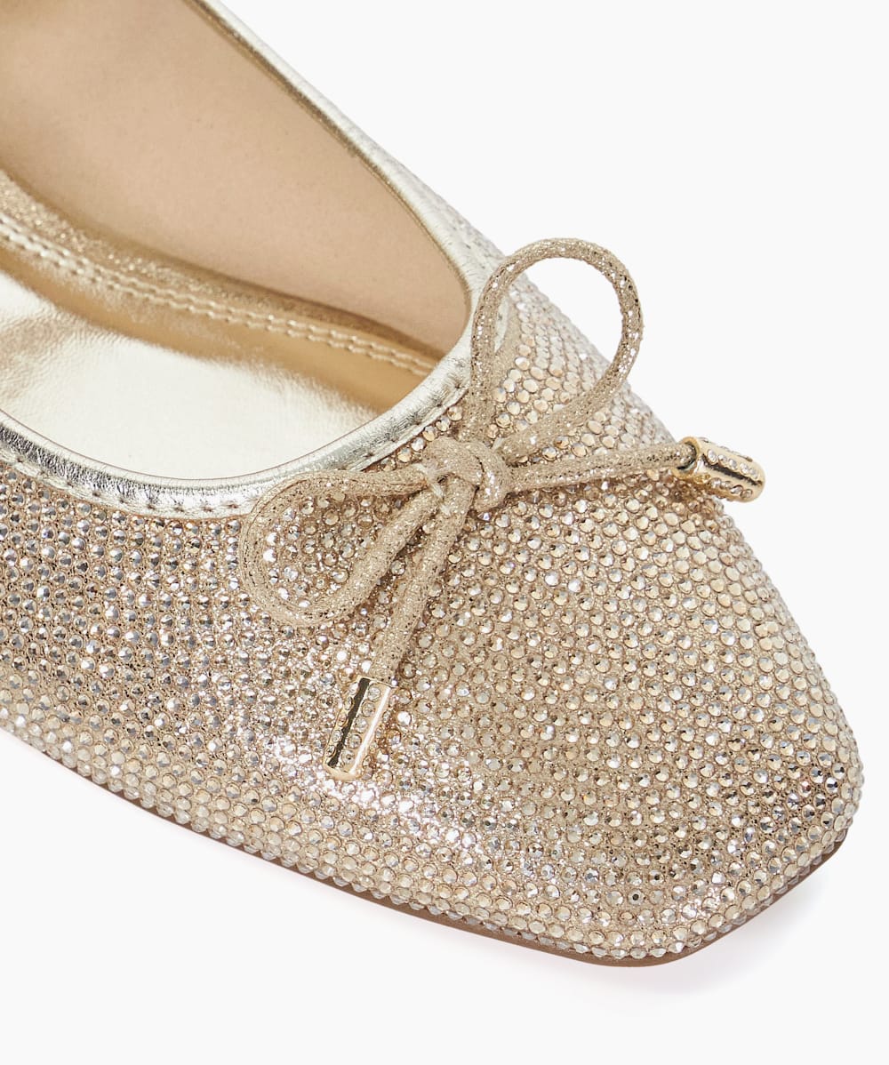Gold embellished flats on sale