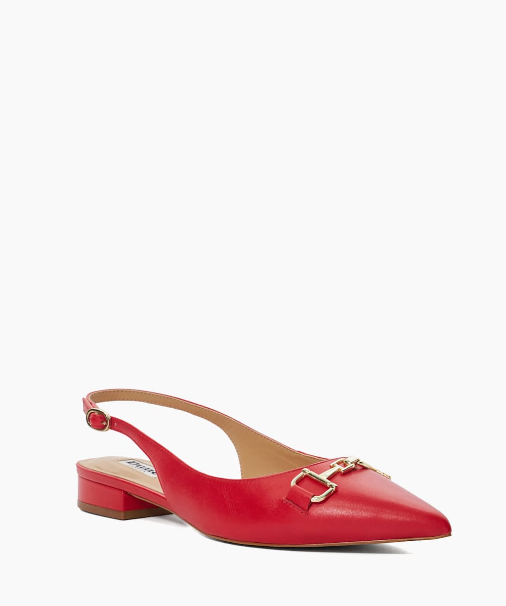 Hopeful Red Branded Snaffle Trim Ballet Shoes Dune London