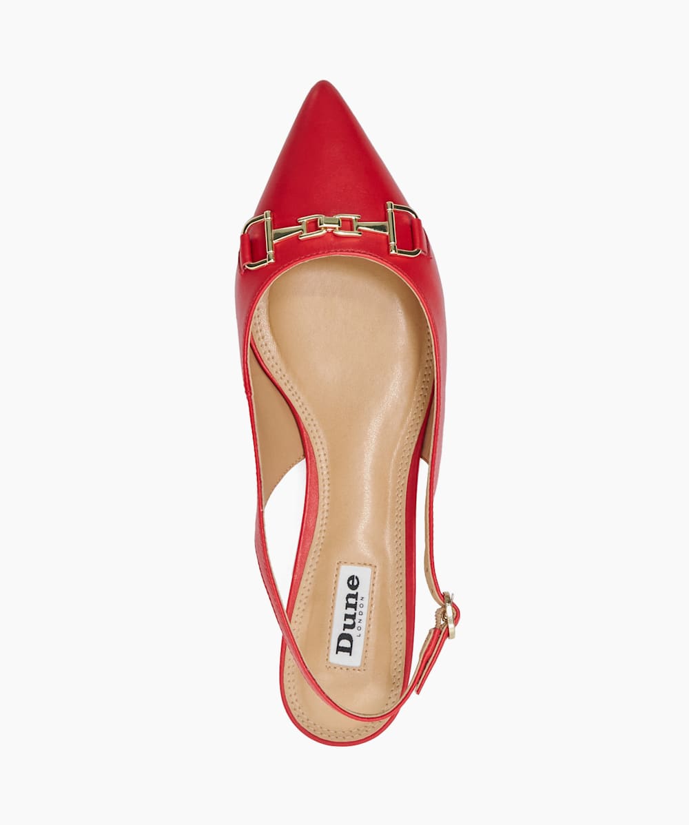 Hopeful Red Branded Snaffle Trim Ballet Shoes Dune London