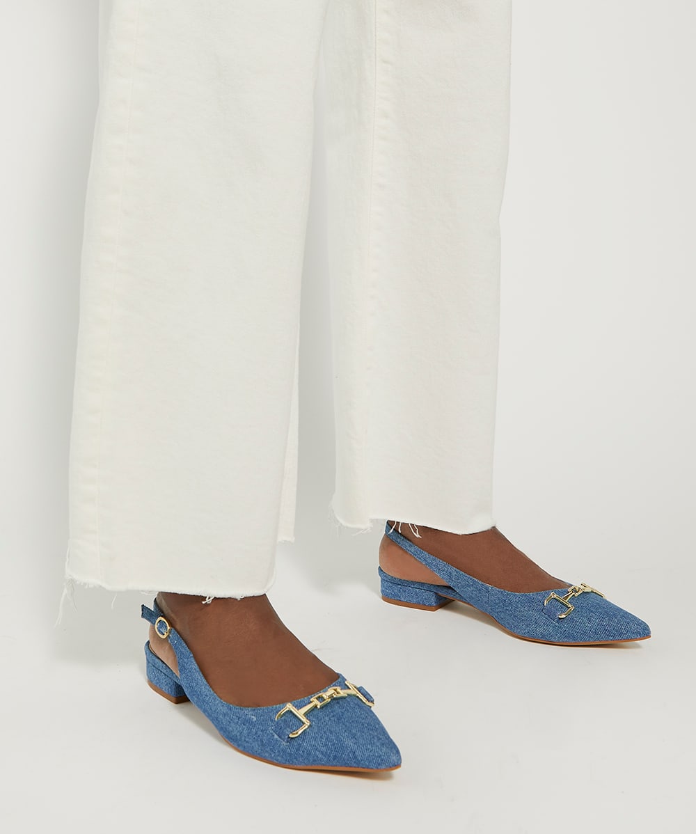 Women's denim flat shoes cheap