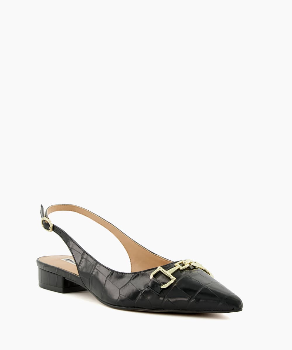 Black croc pumps cheap