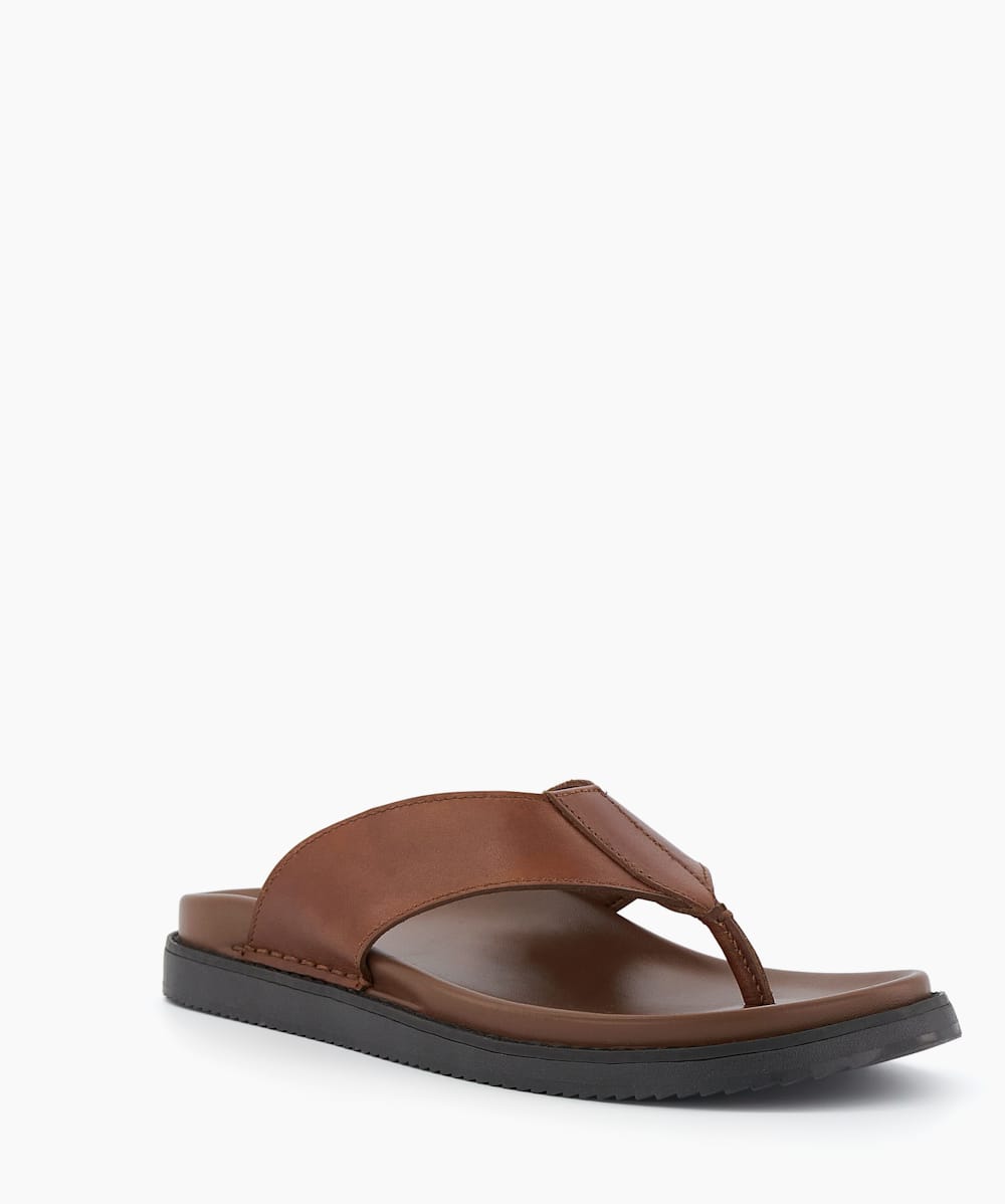 Mens leather toe post flip flops hot sale
