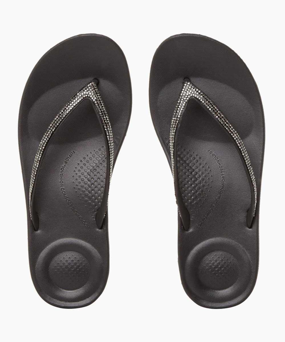 Iqushion Sparkl Black Wedge Flip Flop Dune London