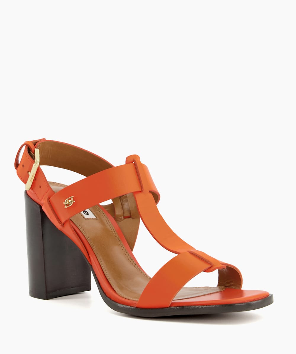 Orange block heel sandals uk top