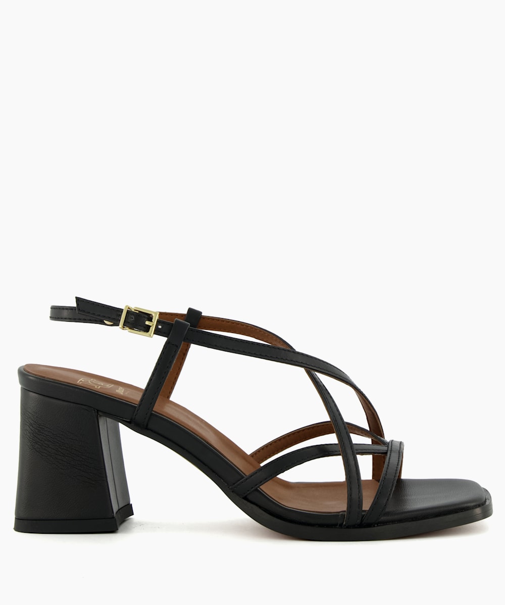 Dune black block heel sandals top