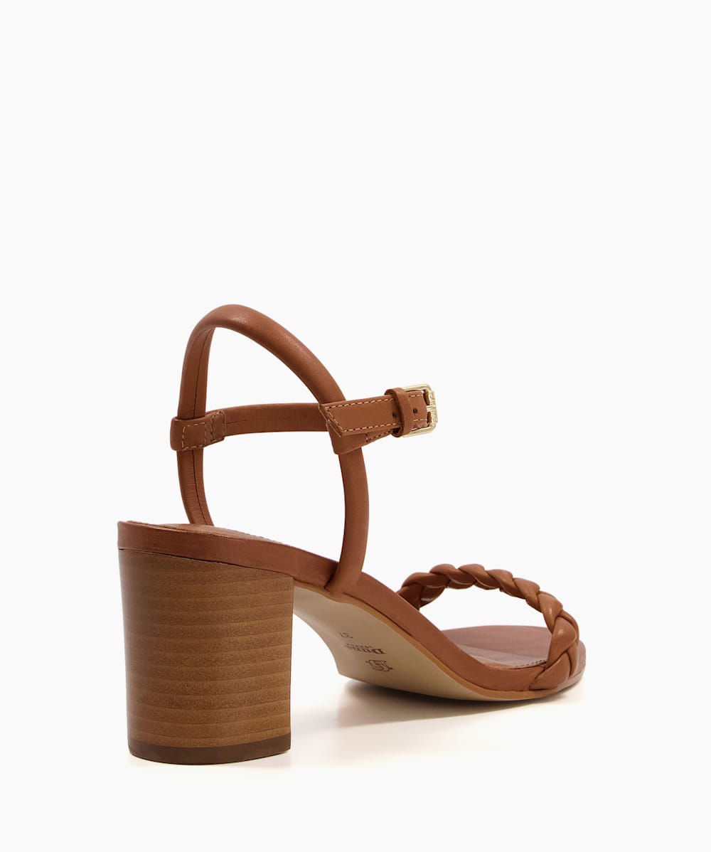 Tan leather block sale heel sandals