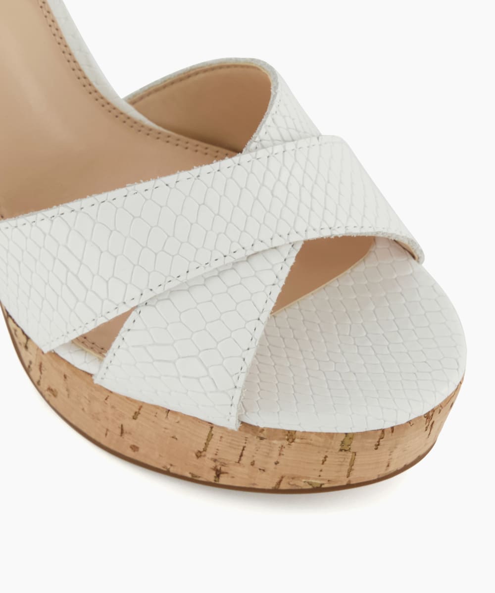 White cork platform sandals outlet