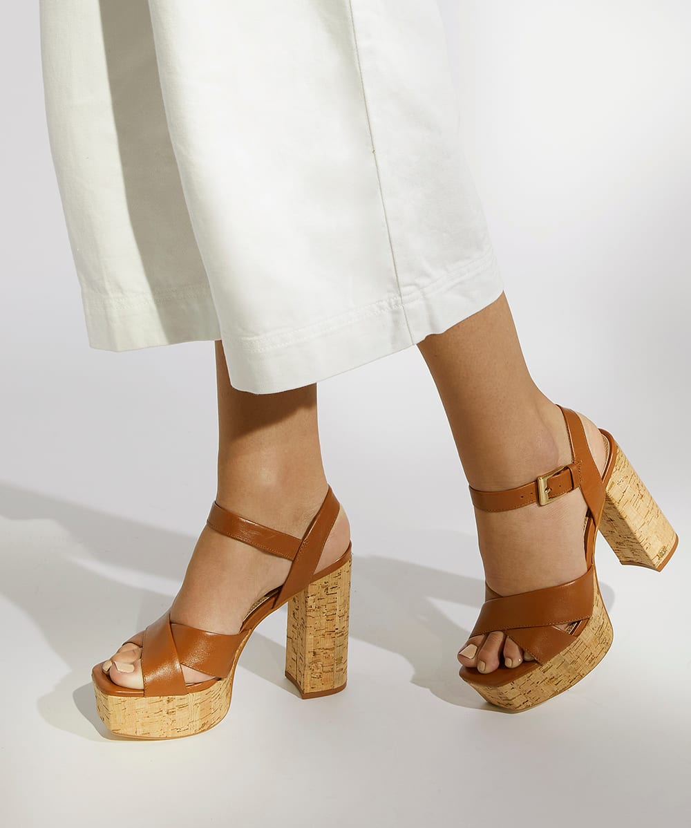 Khaki platform sandals top