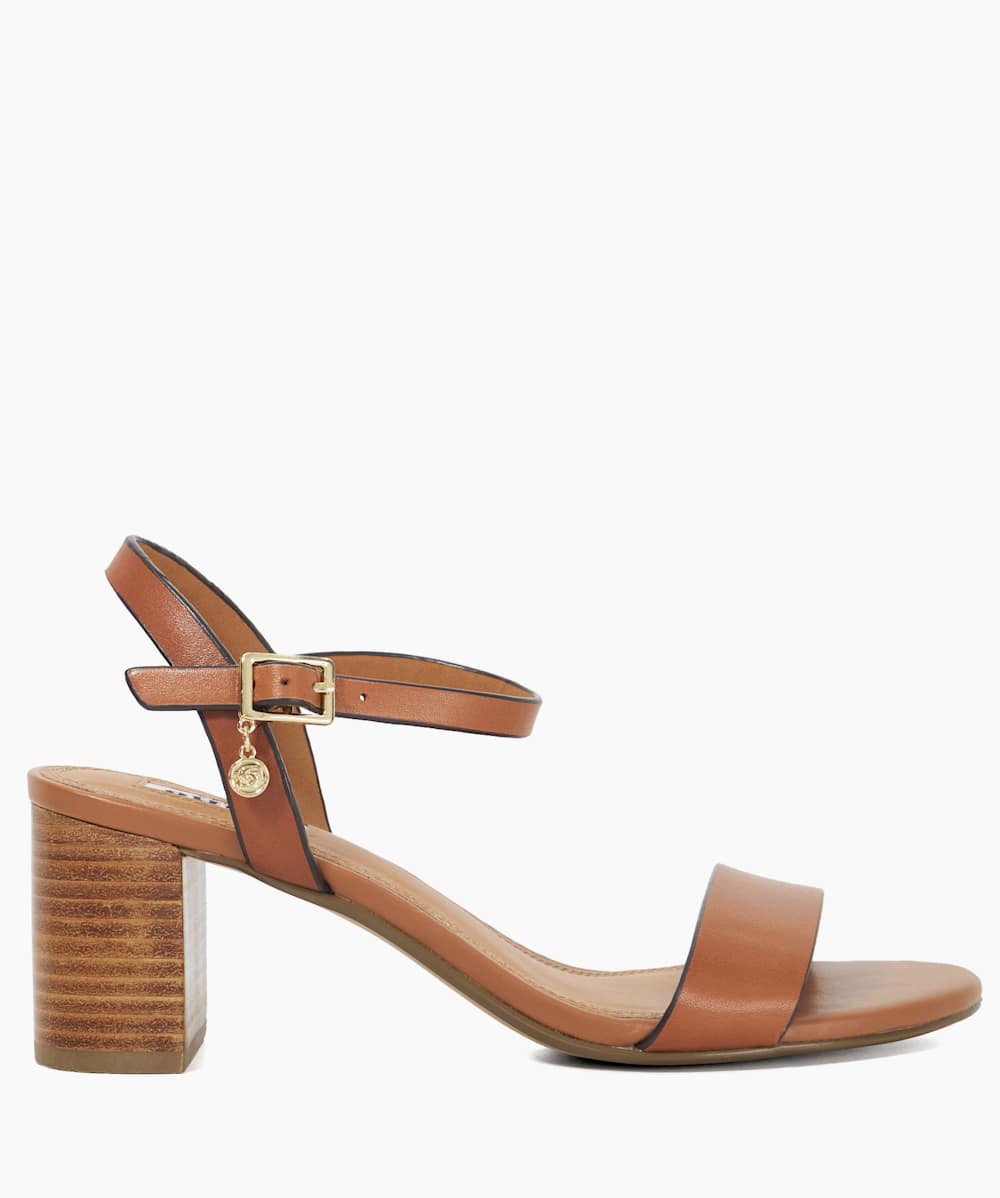 Tan chunky heel sandals deals