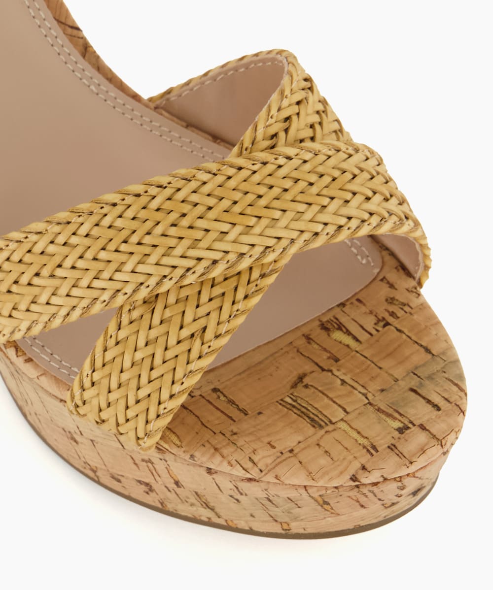 Stuart weitzman minx woven cork wedge sandals hotsell
