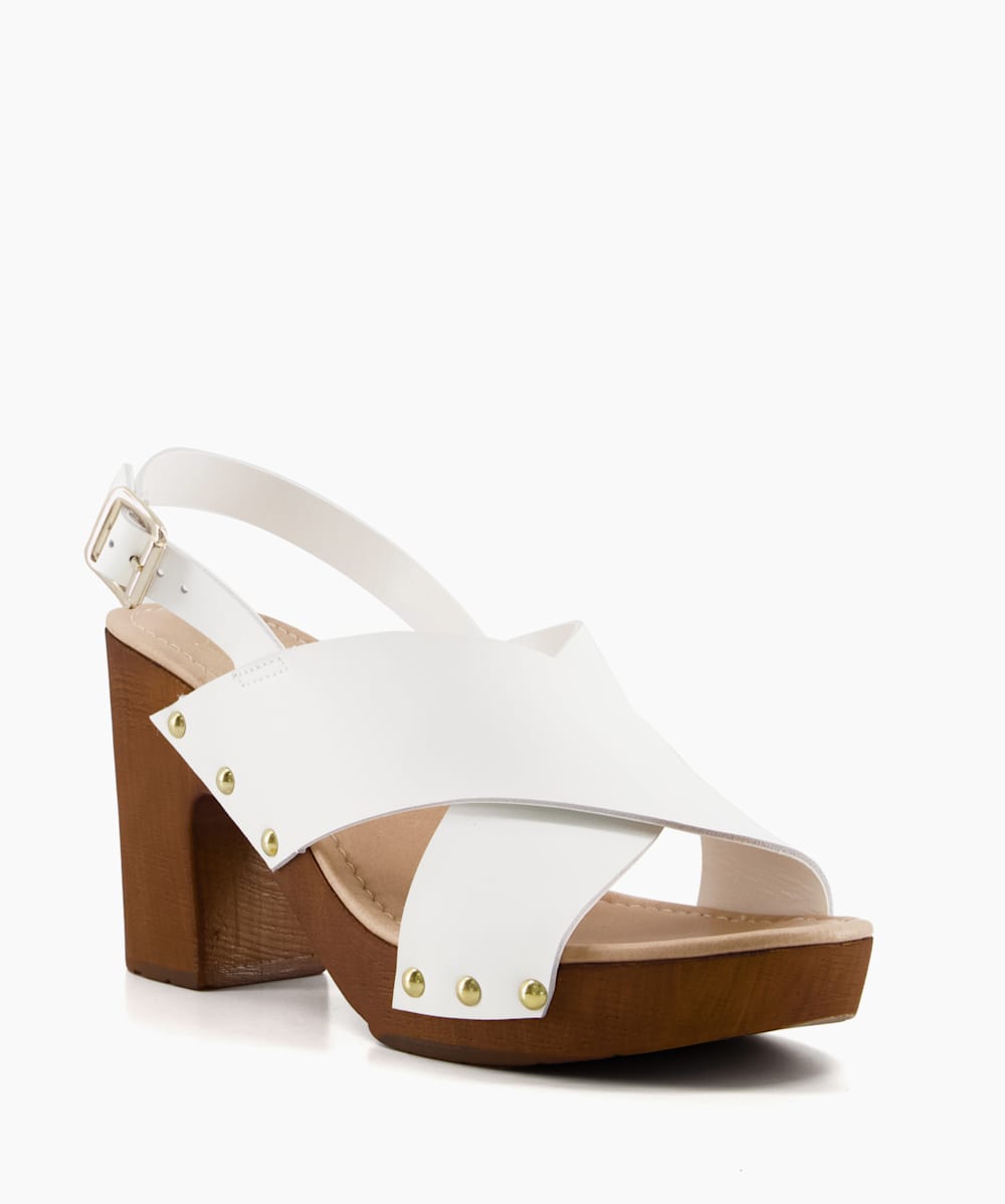 White clog heels 2025